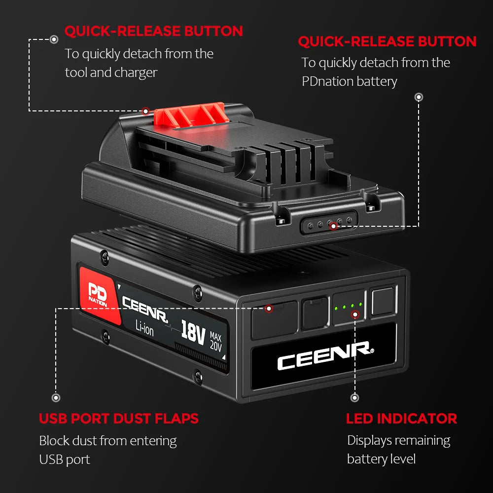 CEENR® PDnation™ Brand Mount für BLACK+DECKER 20V Max Elektrowerkzeuge