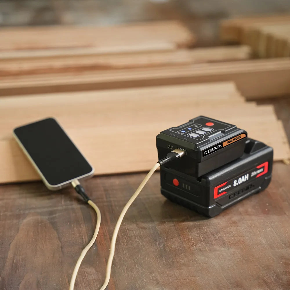 CEENR 45W USB-C-Powerbank-Adapter für Worx 20V WA3551 Akkus