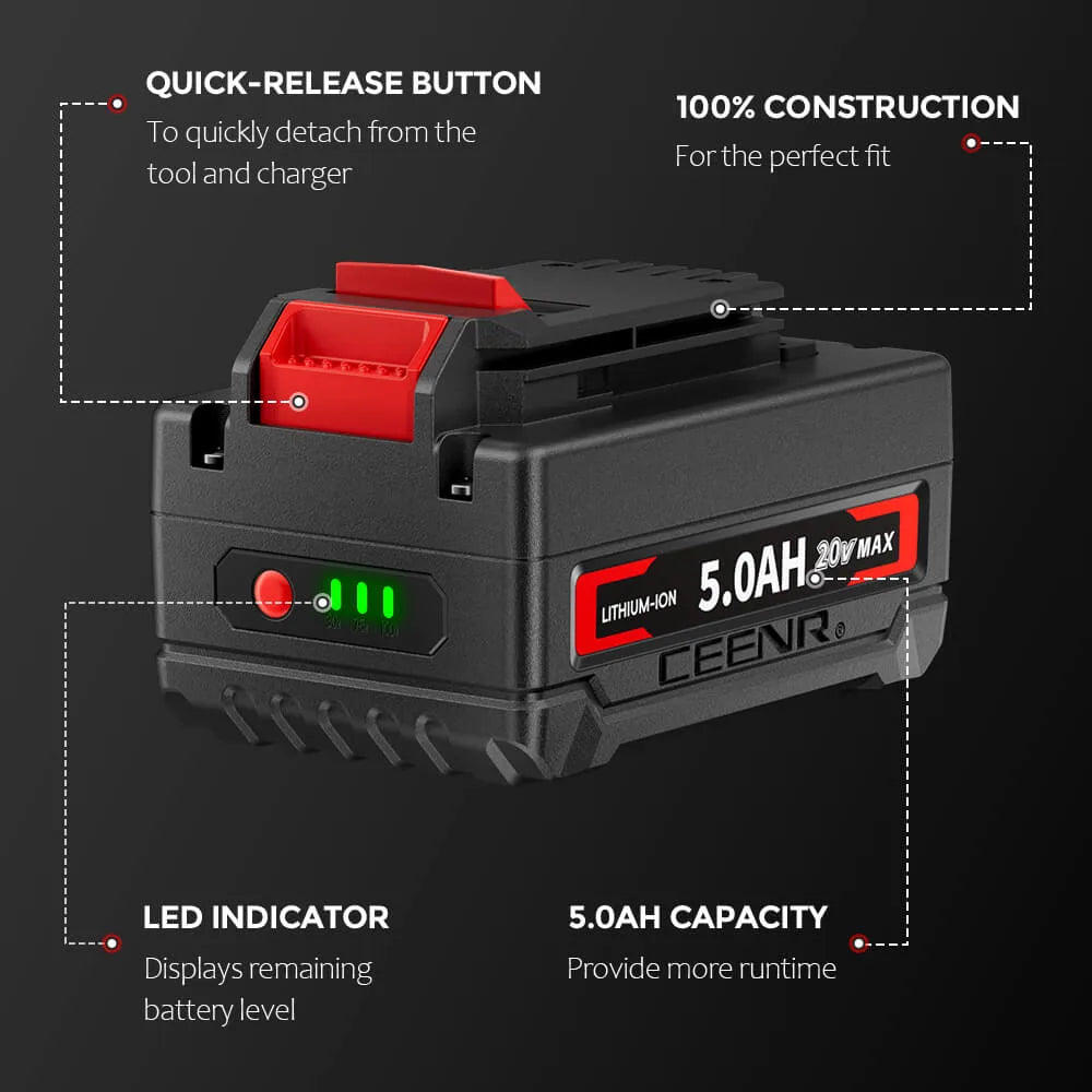 CEENR 5,0Ah Akku für Porter Cable 20V Max | Ersatz für Modell PCC685