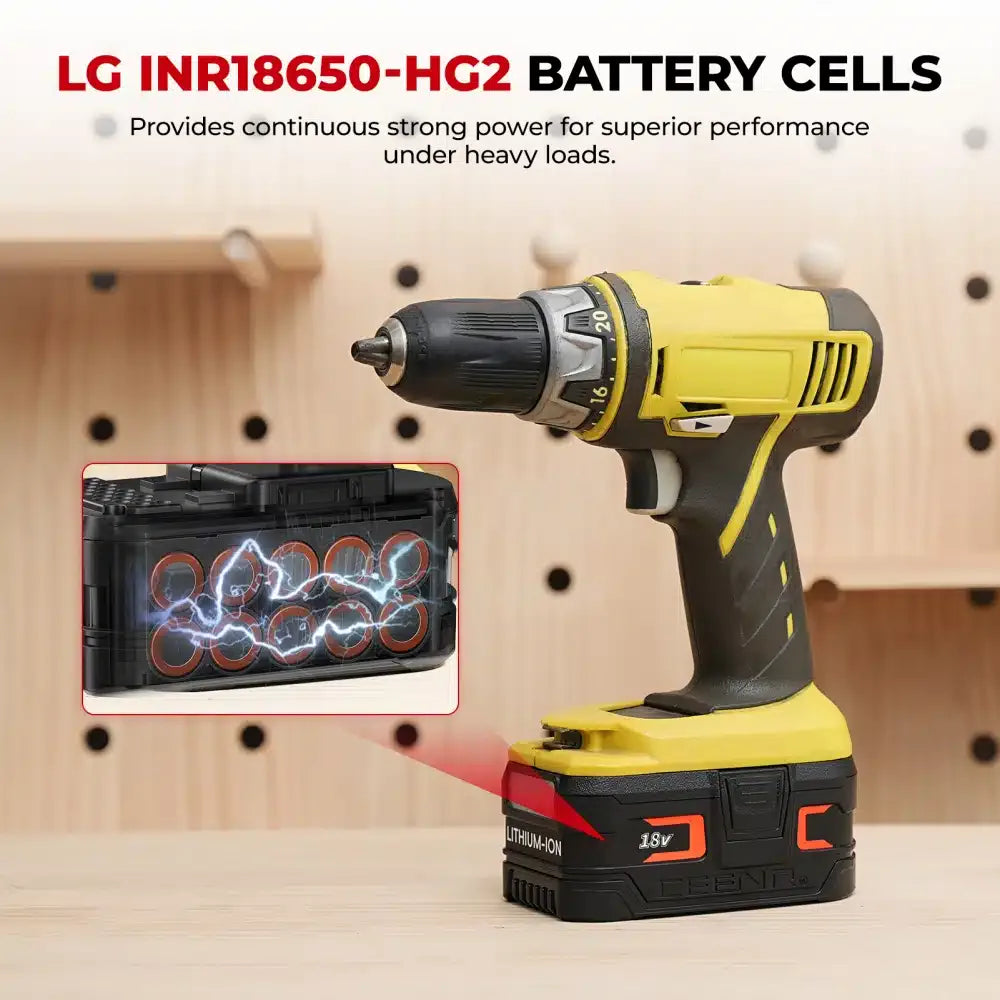 CEENR 6,0Ah Akku für Ryobi 18V | Ersatz für Modell P108