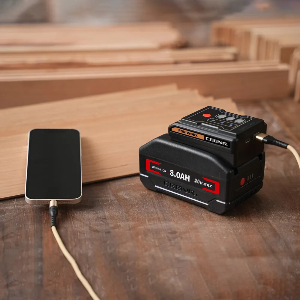 CEENR 45W USB-C-Powerbank-Adapter für Worx 20V WA3520 Akkus