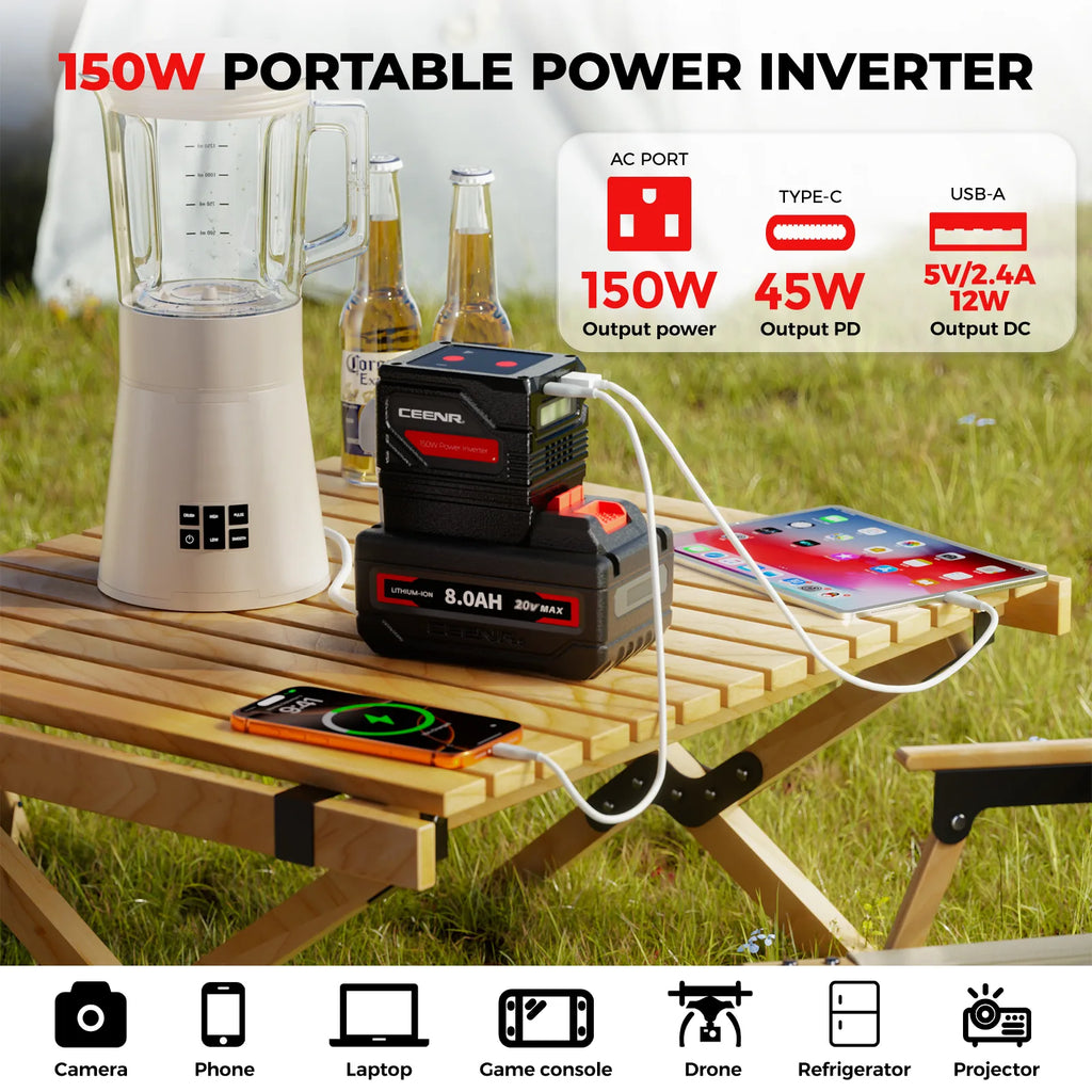 CEENR 150W tragbarer Wechselrichter für Craftsman 20V Max Li-Ion Akkus