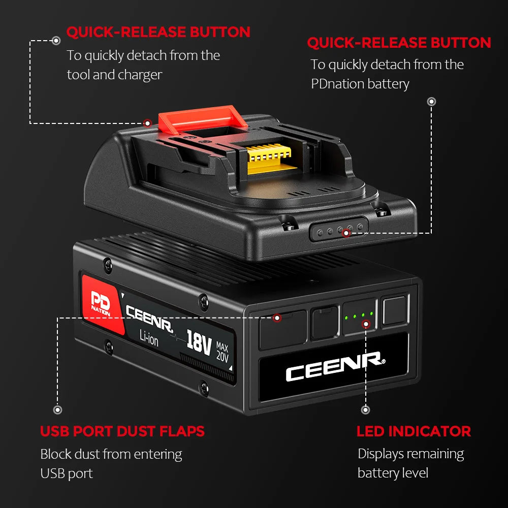 CEENR® PDnation™ Brand Mount für Makita 18V Elektrowerkzeuge