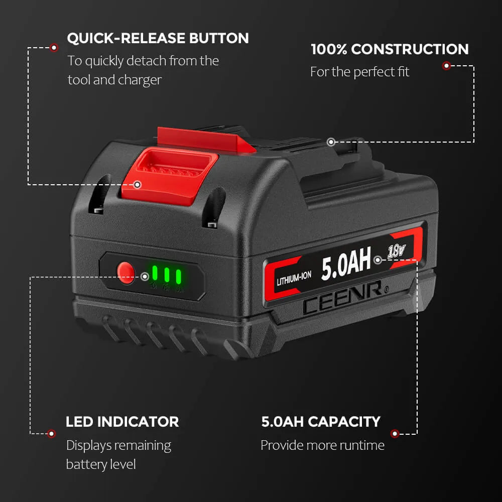 CEENR 5,0Ah Akku für Makita 18V | Ersatz für Modell BL1860B