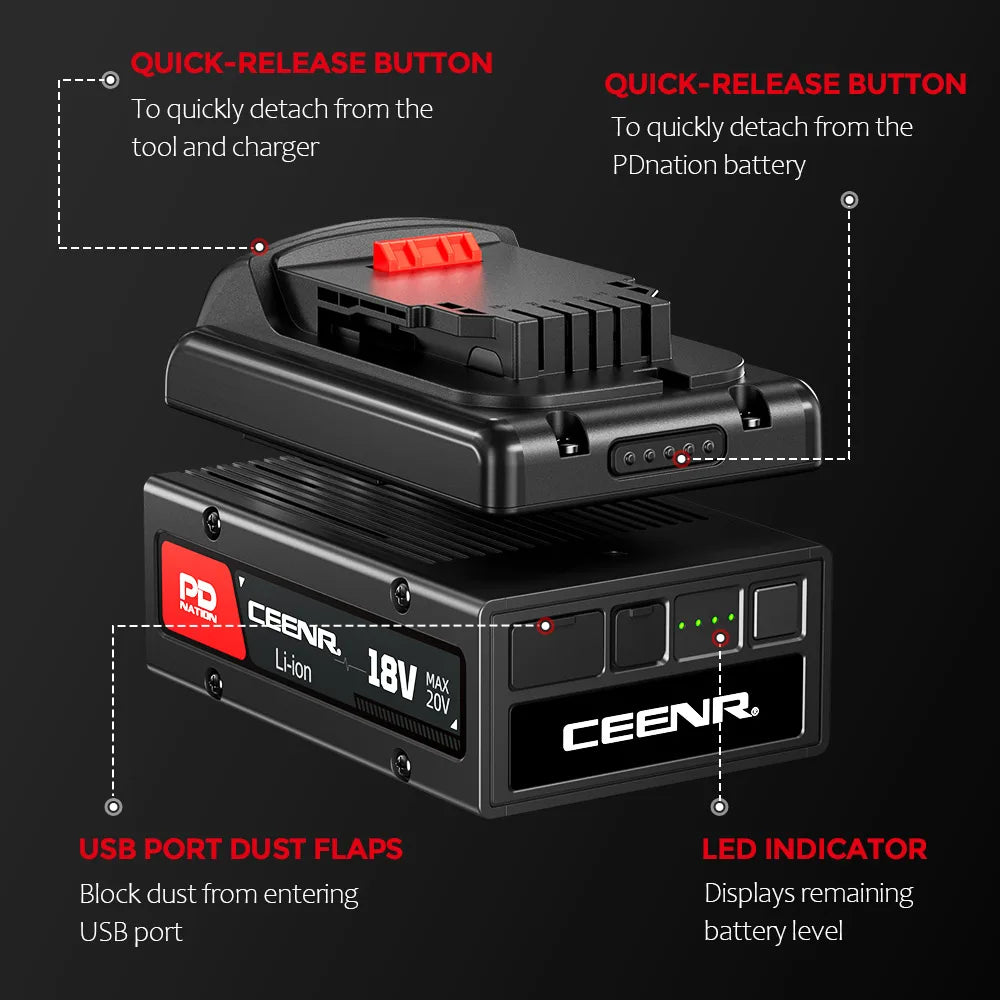 CEENR® PDnation™ Brand Mount für DeWalt 20V Max Elektrowerkzeuge