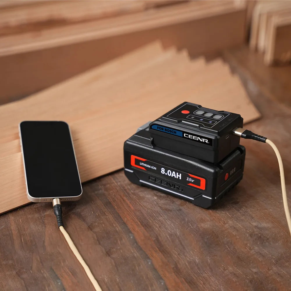CEENR 45W USB-C-Powerbank-Adapter für Bosch 18V Akkus