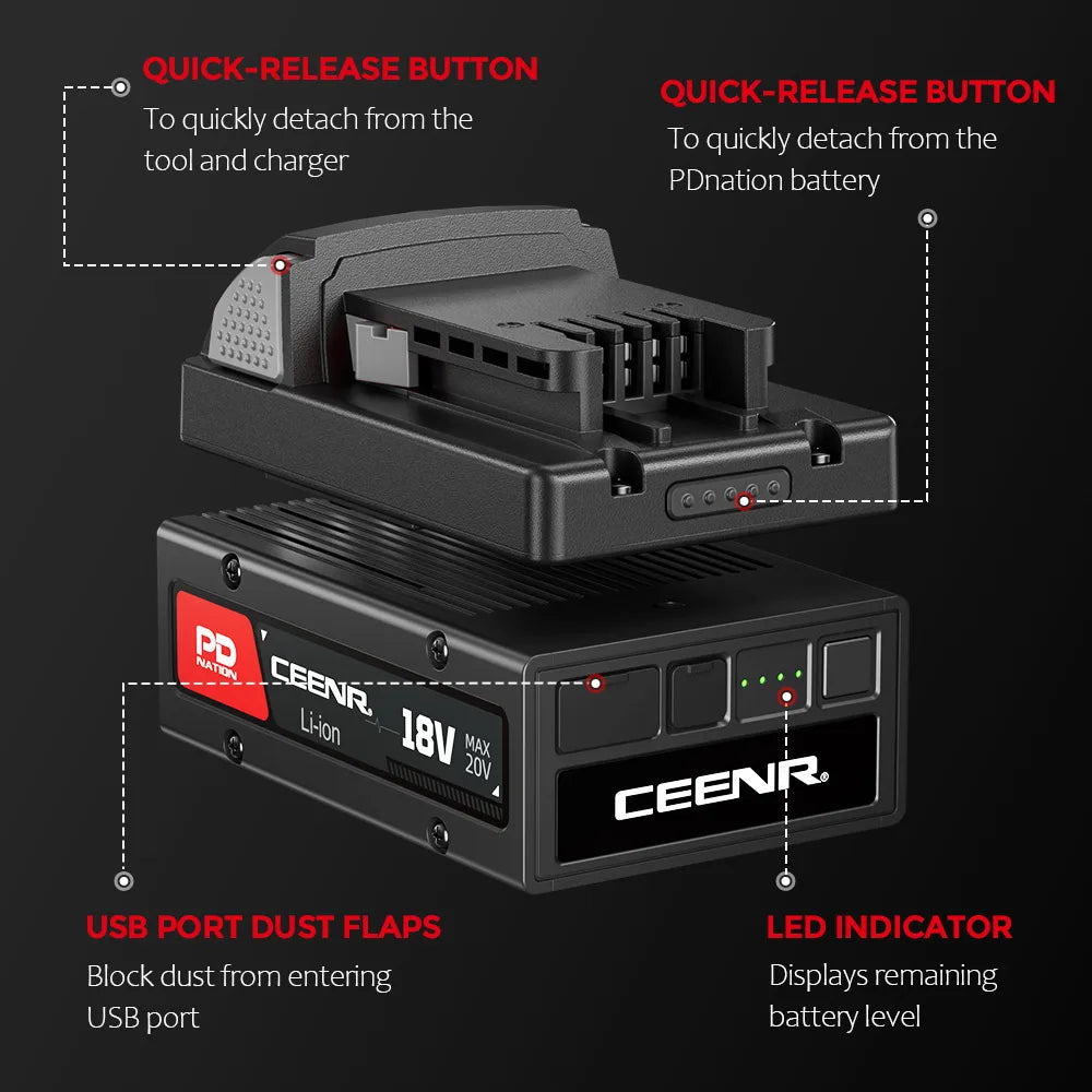 CEENR® PDnation™ Brand Mount für Milwaukee 18V Elektrowerkzeuge
