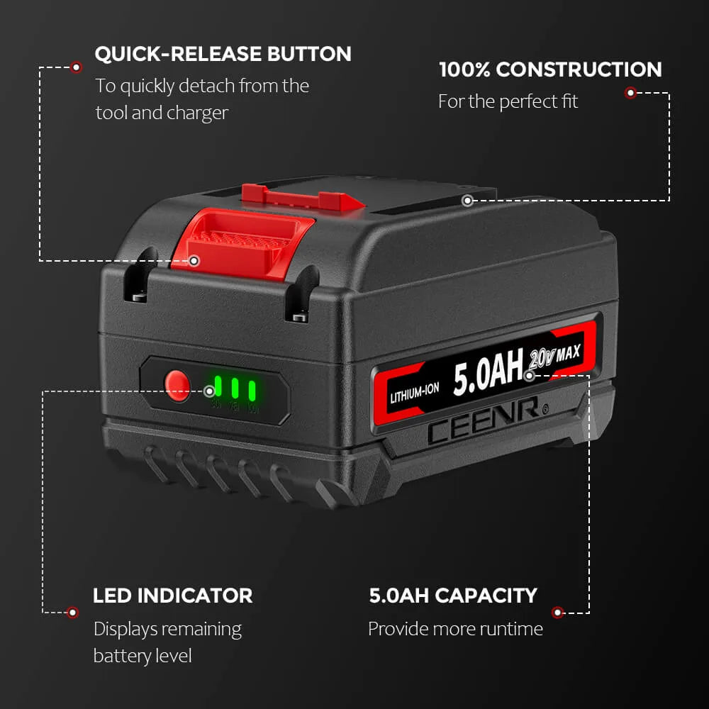 CEENR 5,0Ah Akku für Worx 20V Max | Modell WA3520