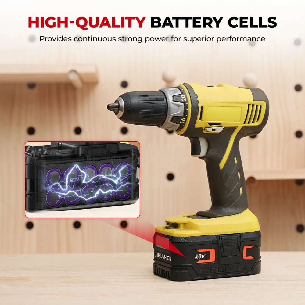 CEENR 5,0Ah Akku für Ryobi 18V | Ersatz für Modell P108