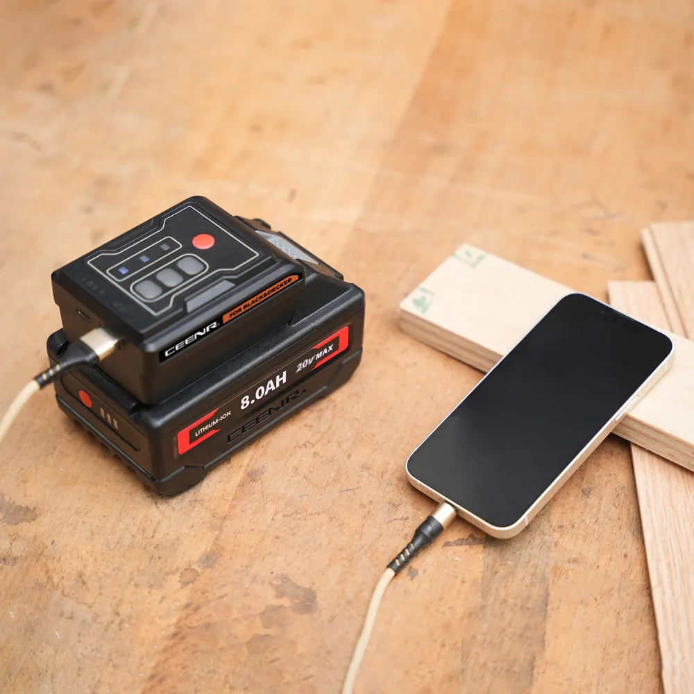 CEENR 45W USB-C-Powerbank-Adapter für BLACK+DECKER 20V Max Akkus