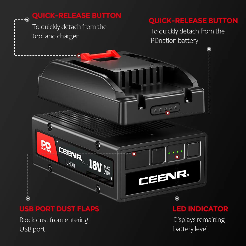 CEENR® PDnation™ Brand Mount für Worx 20V Max WA3520 Elektrowerkzeuge