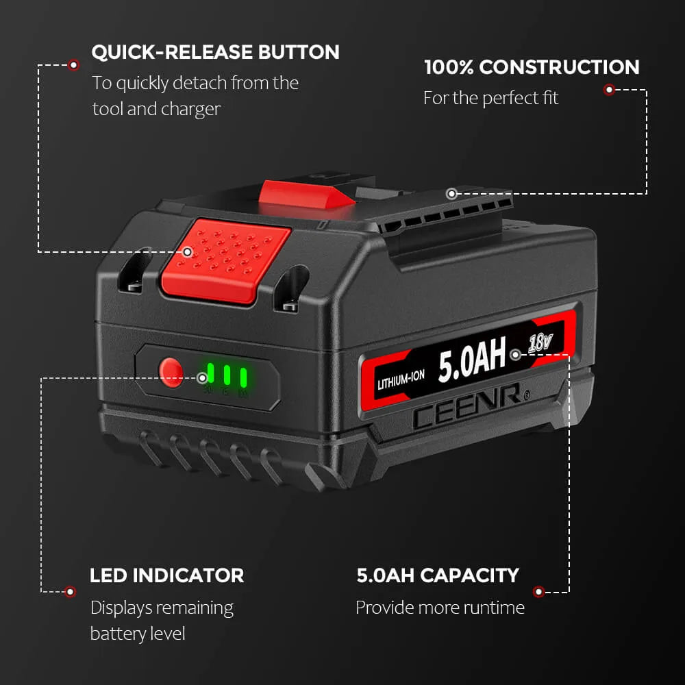 CEENR 5,0Ah Akku für Bosch 18V | Ersatz für Modell BAT610G