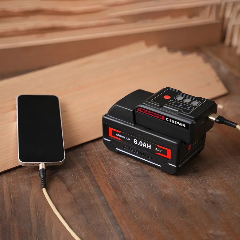 CEENR 45W USB-C-Powerbank-Adapter für Milwaukee 18V Akkus