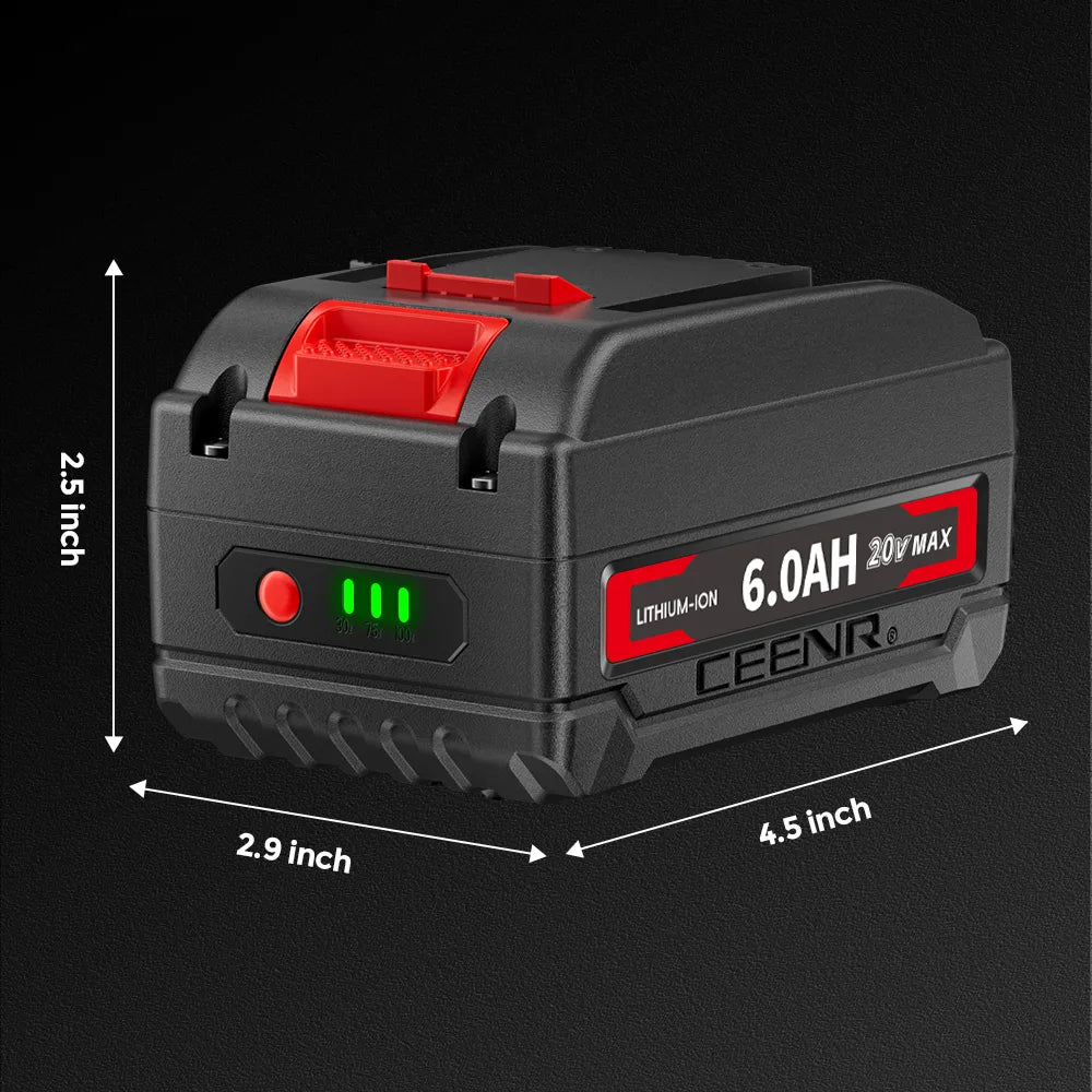 CEENR 6,0Ah Akku für Worx 18V (20V Max) | Modell WA3520