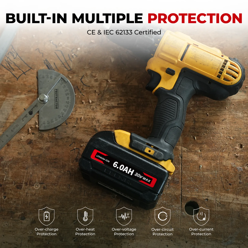 CEENR 6,0Ah Akku für DeWalt 20V Max | Ersatz für Modell DCB200