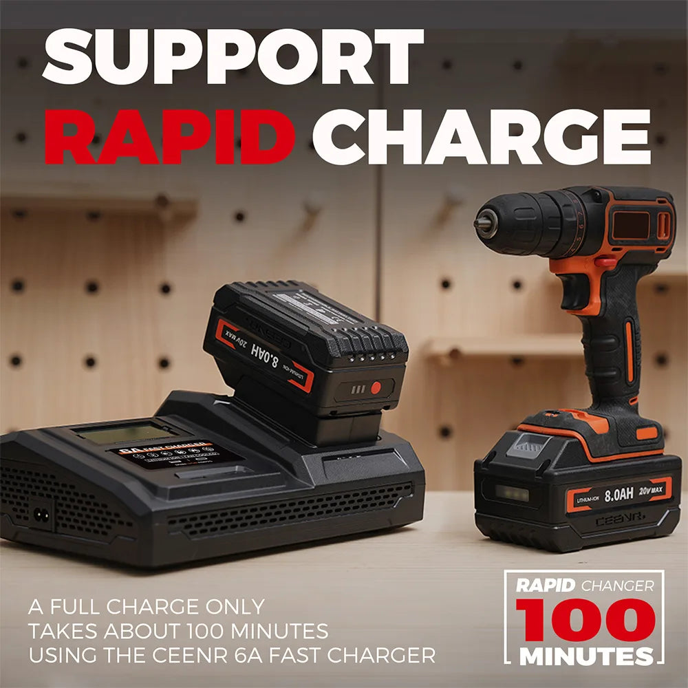 CEENR 8,0Ah Akku für BLACK+DECKER 20V Max | Ersatz für Modell LBXR20