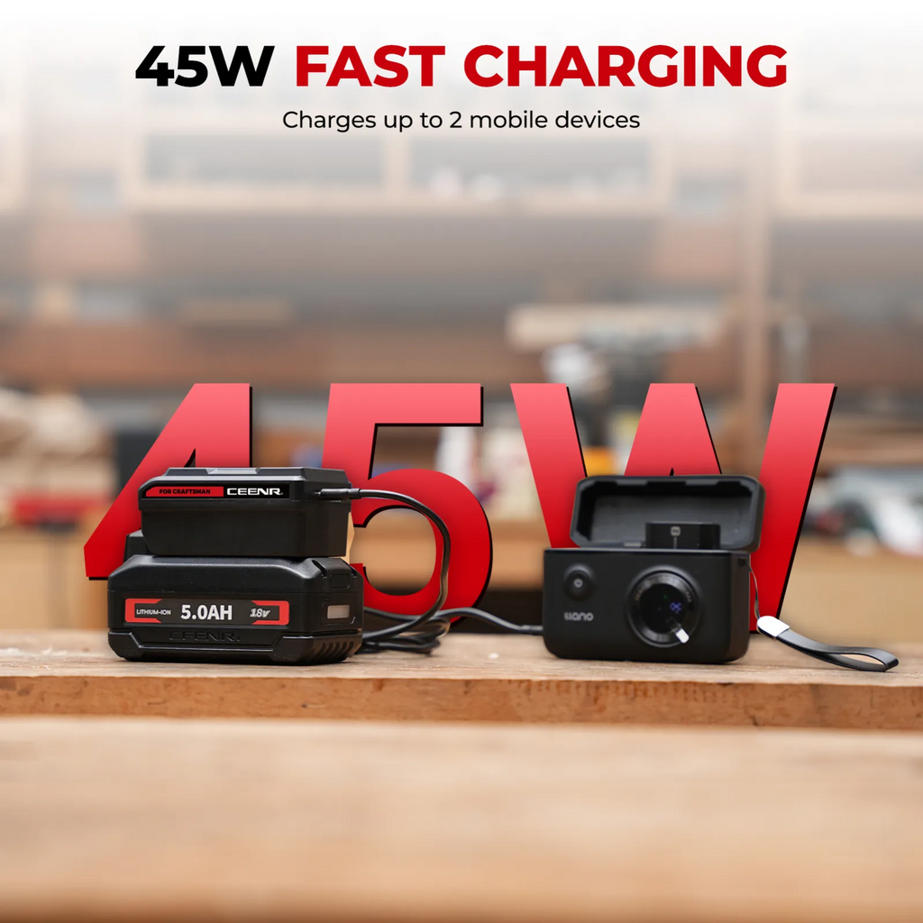 CEENR 45W USB-C-Powerbank-Adapter für Craftsman 20V Max Akkus