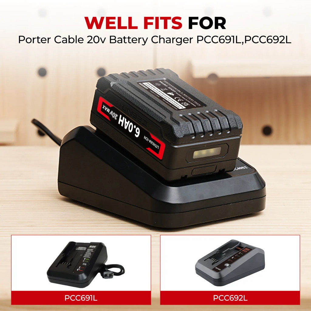 CEENR 6,0Ah Akku für Porter Cable 20V Max | Ersatz für Modell PCC685
