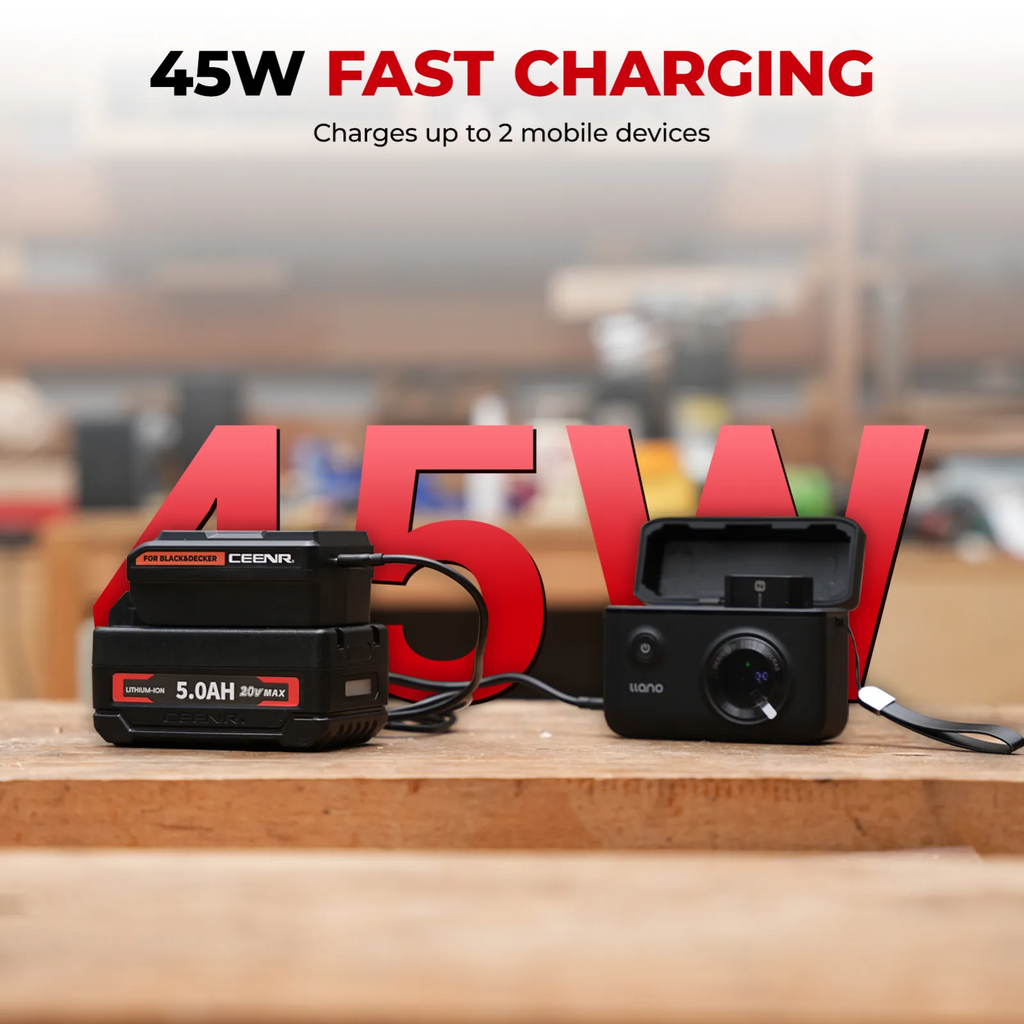 CEENR 45W USB-C-Powerbank-Adapter für Porter Cable 20V Max Akkus
