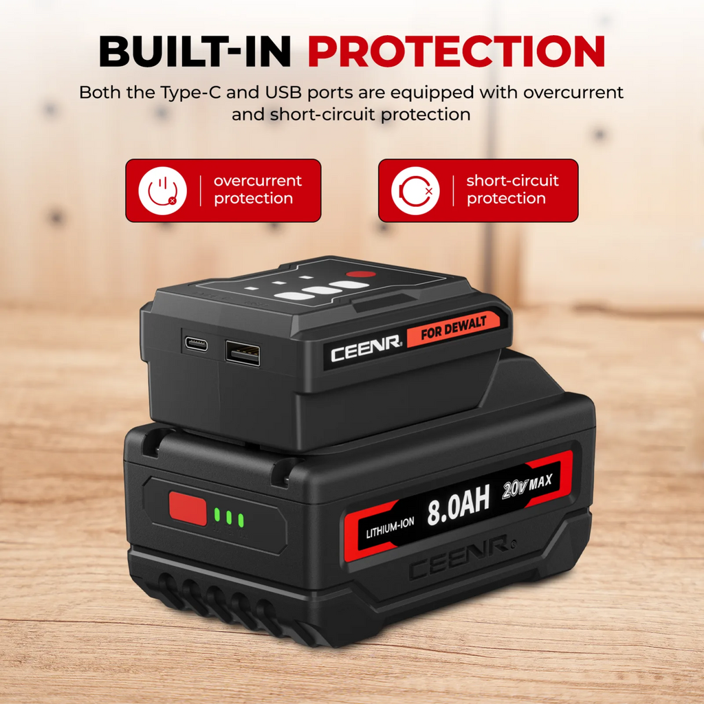 CEENR 45W USB-C-Powerbank-Adapter für DeWalt 20V Max Akkus