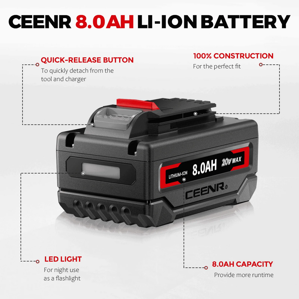 CEENR 8,0Ah Akku für Porter Cable 20V Max | Ersatz für Modell PCC685