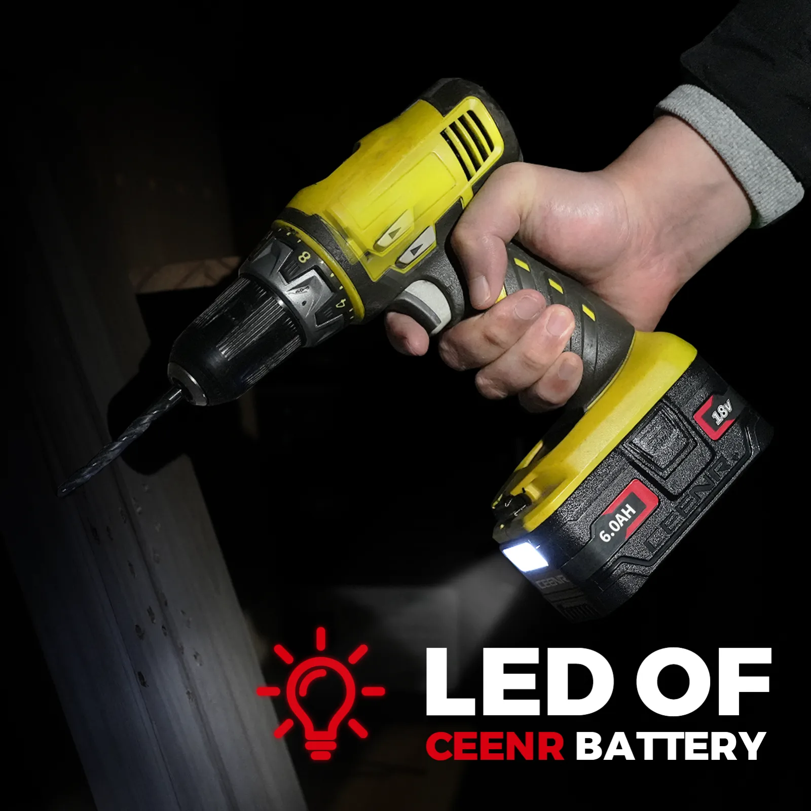 CEENR 6,0Ah Akku für DeWalt 18V | Ersatz für Modell DC9096
