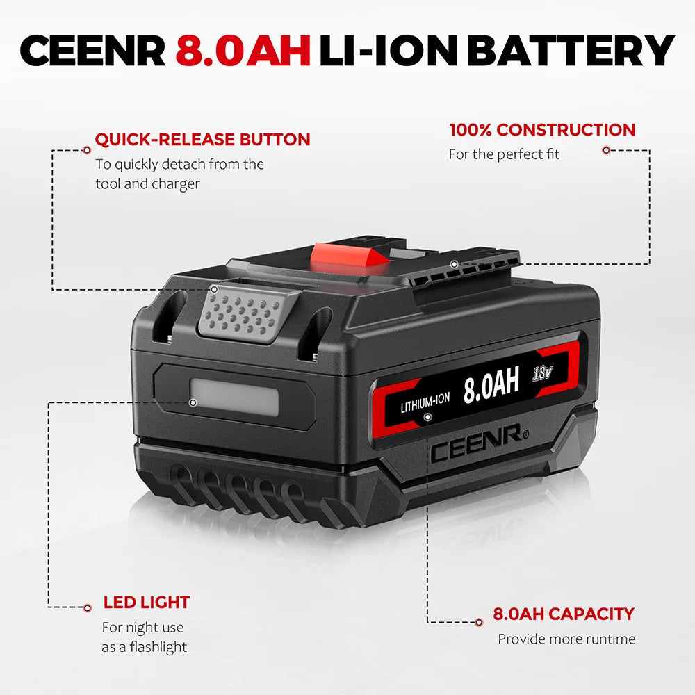 CEENR 8,0Ah Akku für Makita 18V | Ersatz für Modell BL1860B