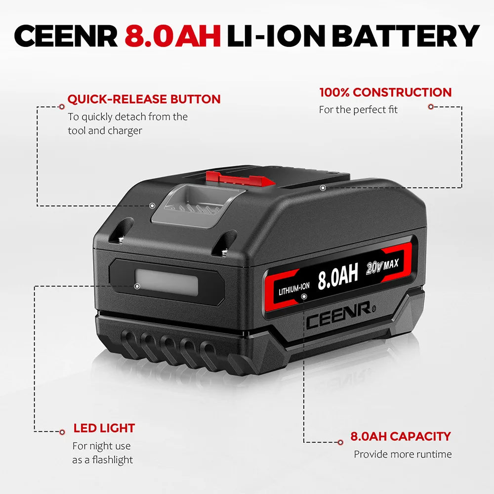 CEENR 8,0Ah Akku für Worx 20V Max | Modell WA3520