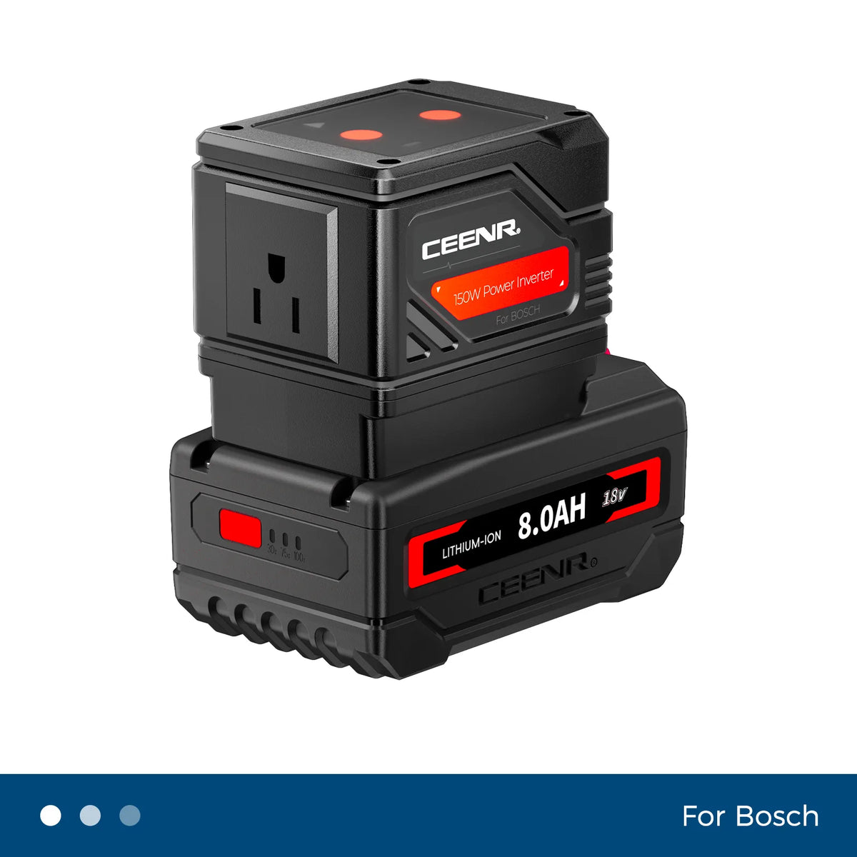 CEENR 150W tragbarer Wechselrichter für Bosch 18V Li-Ion Akkus