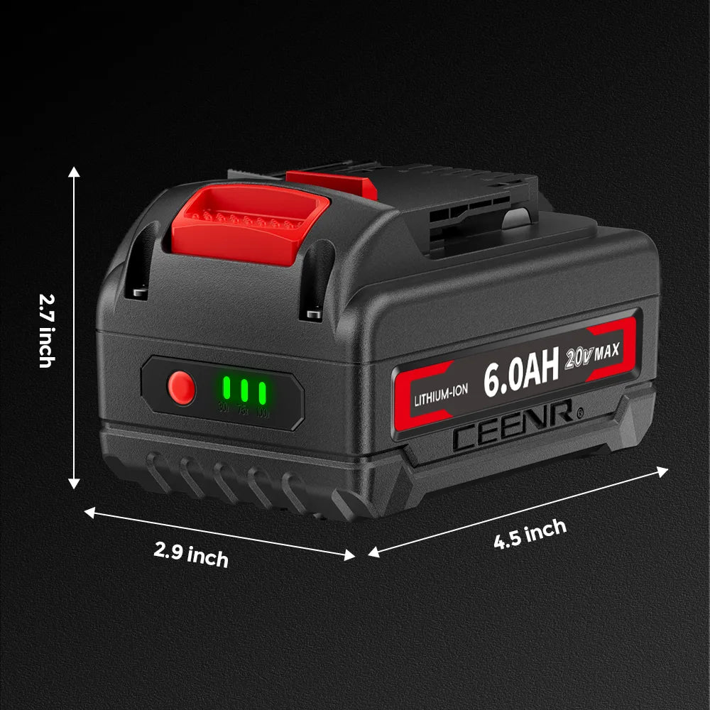 CEENR 6,0Ah Akku für DeWalt 20V Max | Ersatz für Modell DCB200