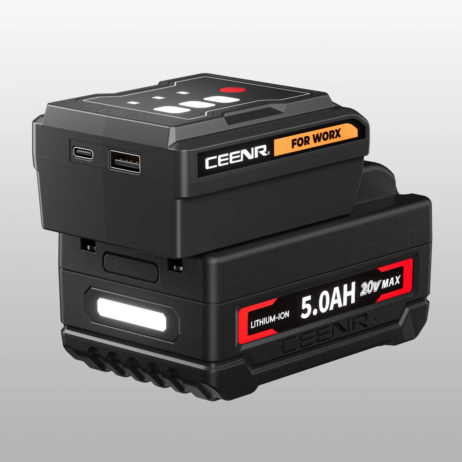 CEENR 45W USB-C-Powerbank-Adapter für Worx 20V WA3551 Akkus