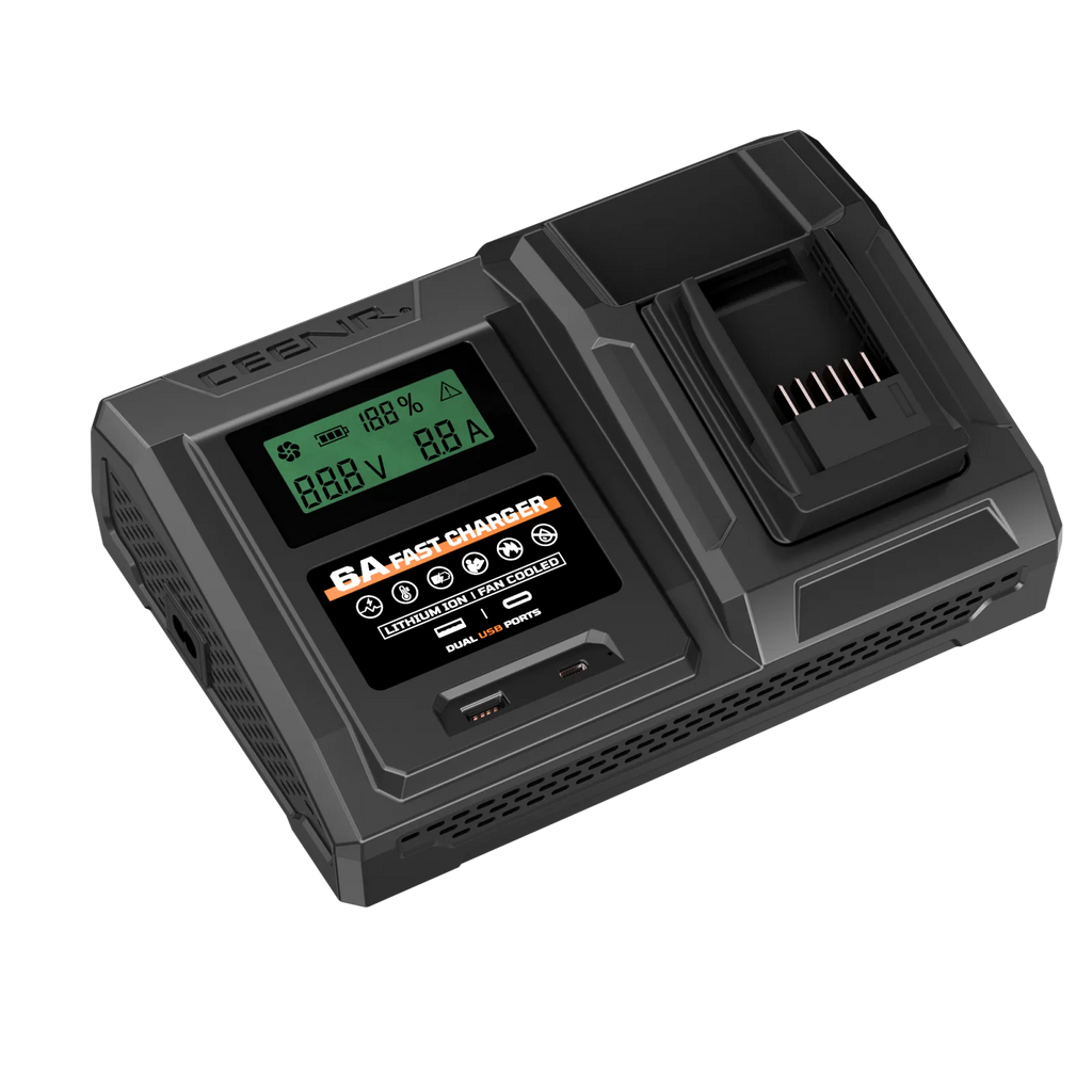 CEENR 6-Ampere-Schnellladegerät für Worx 20V Max Lithium-Ionen-Akkus WA3520