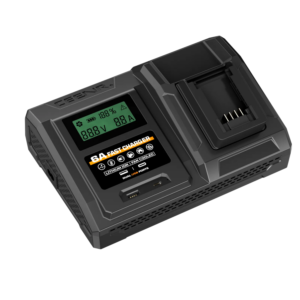 CEENR 6-Ampere-Schnellladegerät für BLACK+DECKER 20V Max Lithium-Ionen-Akkus