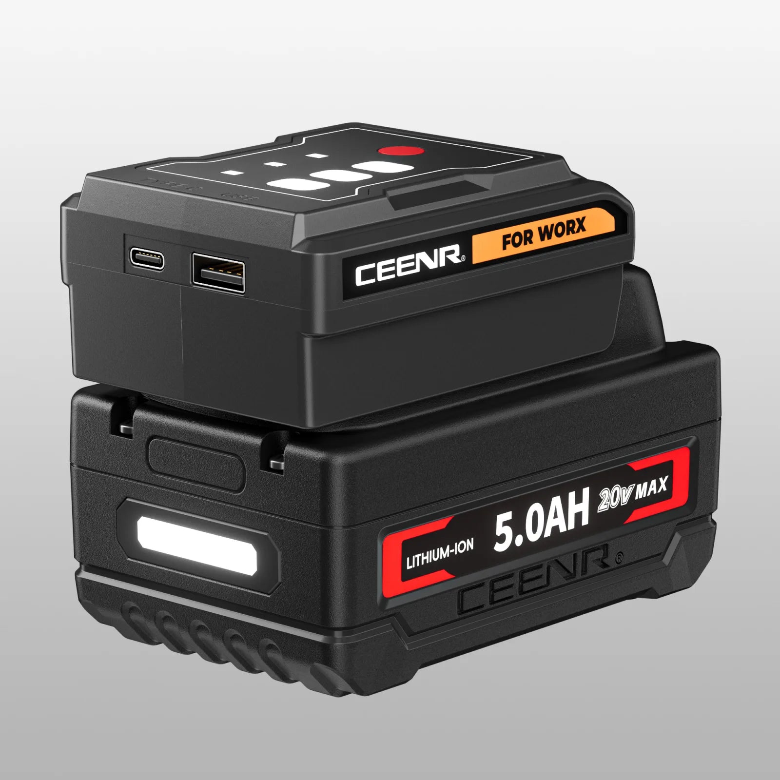 CEENR 45W USB-C-Powerbank-Adapter für Worx 20V WA3408 Akkus