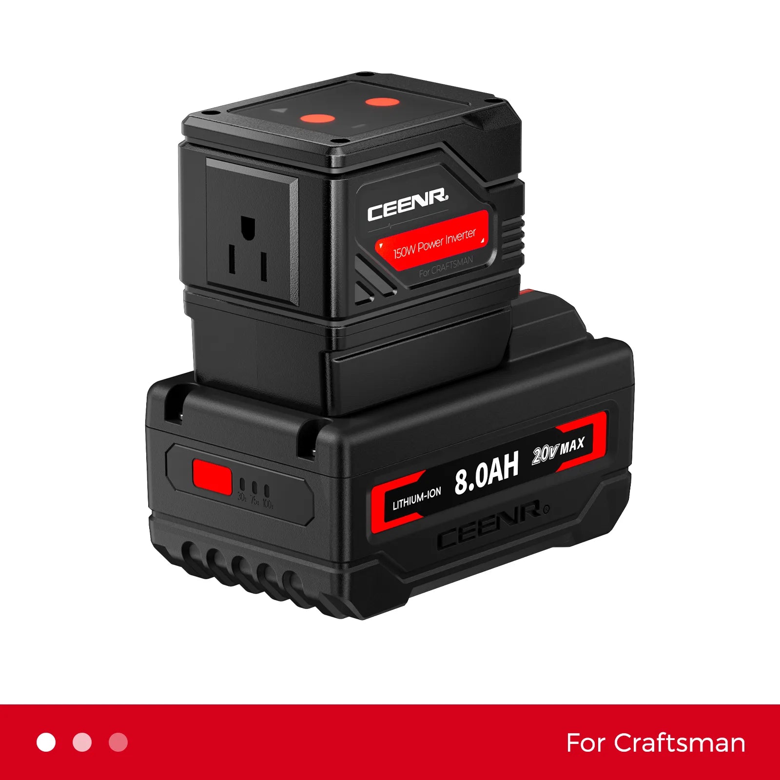 CEENR 150W tragbarer Wechselrichter für Craftsman 20V Max Li-Ion Akkus