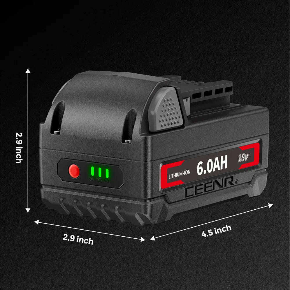 CEENR 6,0Ah Akku für Milwaukee 18V | Ersatz für Modell M18