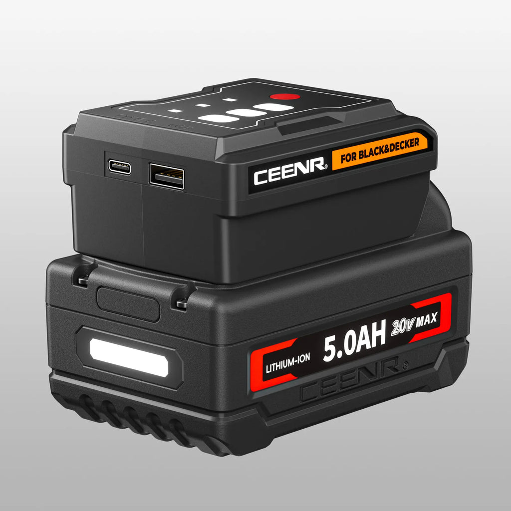 CEENR 45W USB-C-Powerbank-Adapter für BLACK+DECKER 20V Max Akkus