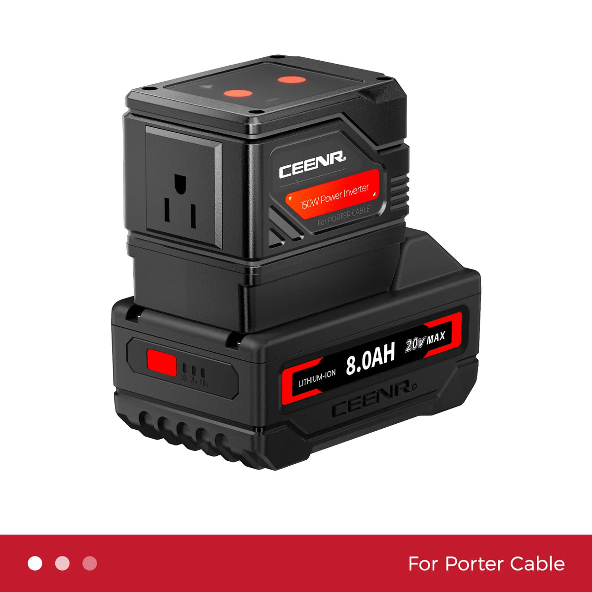 CEENR 150W tragbarer Wechselrichter für Porter Cable 20V Max Li-Ion Akkus