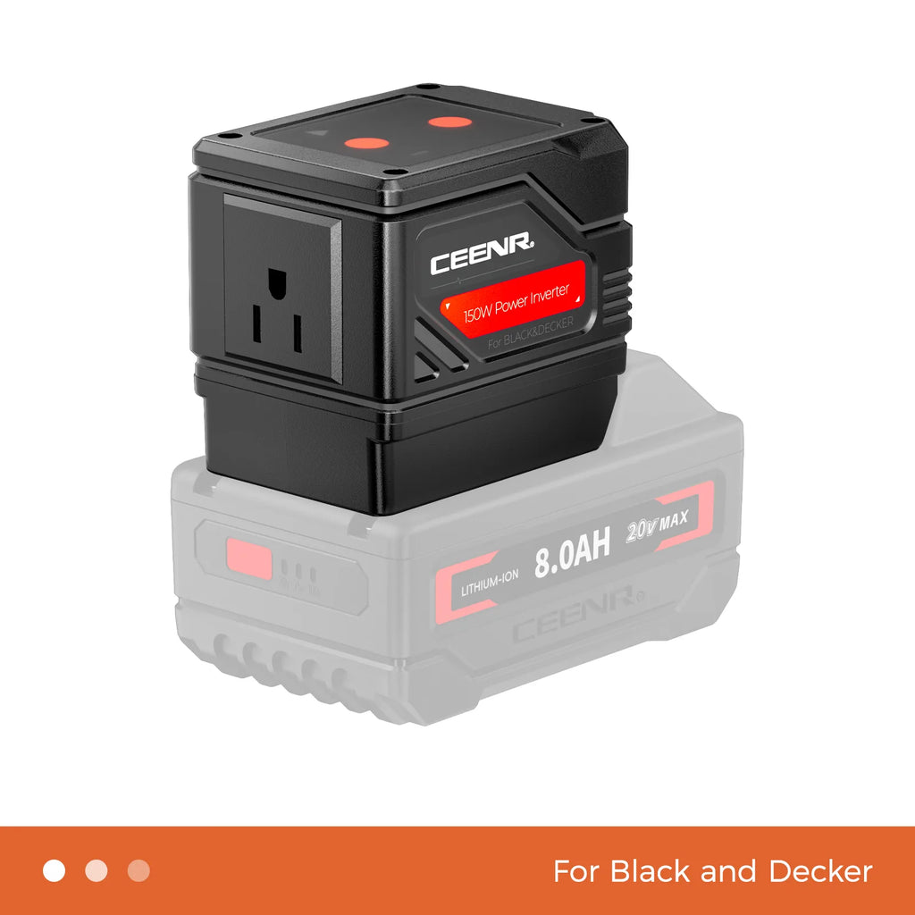 CEENR 150W tragbarer Wechselrichter für BLACK+DECKER 20V Max Akkus