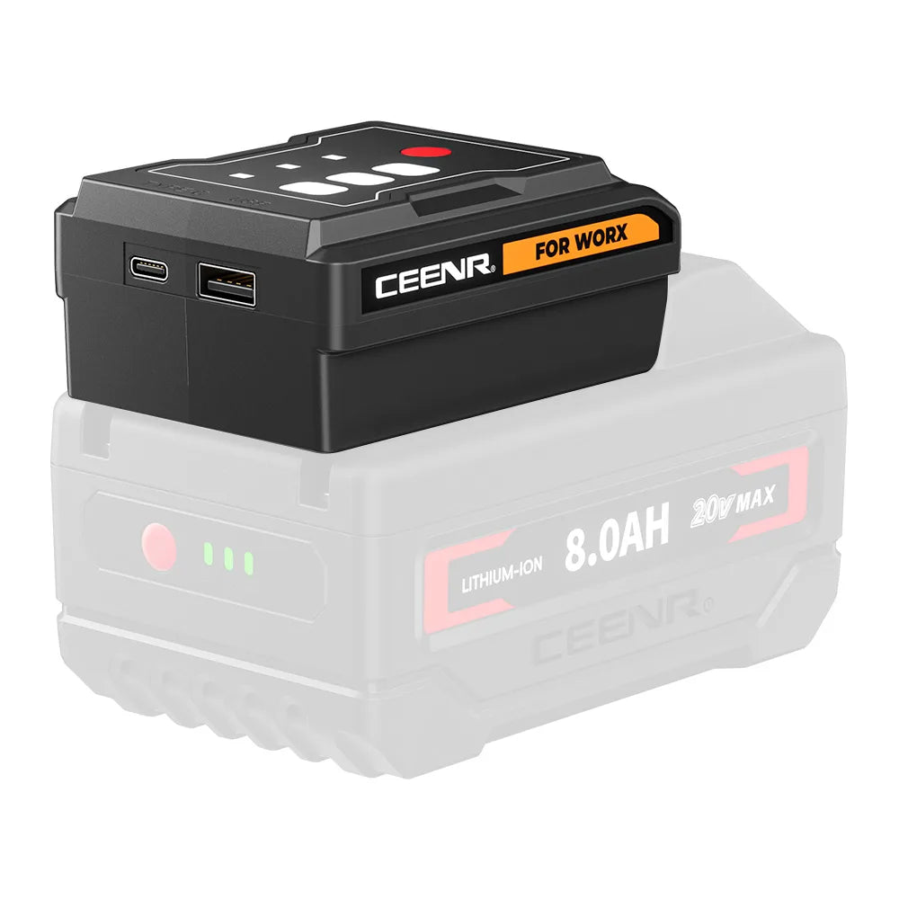 CEENR 45W USB-C-Powerbank-Adapter für Worx 20V WA3408 Akkus