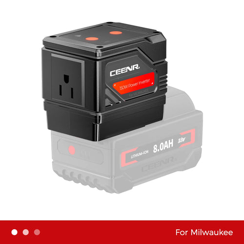 CEENR 150W tragbarer Wechselrichter für Milwaukee 18V Li-Ion Akkus