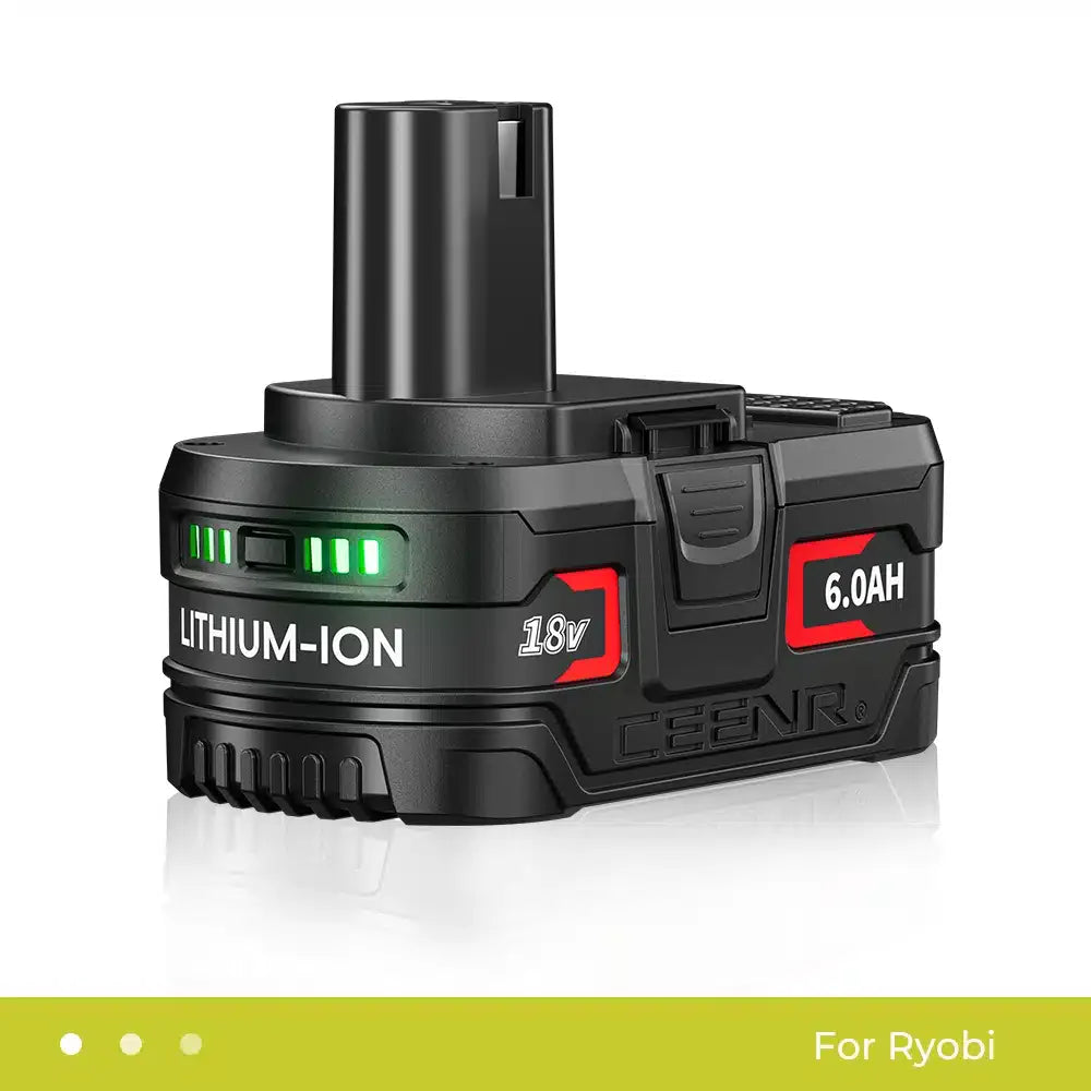 CEENR 6,0Ah Akku für Ryobi 18V | Ersatz für Modell P108