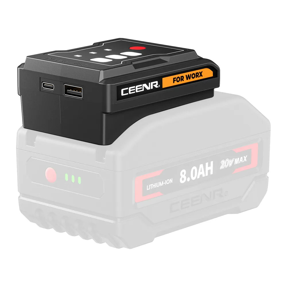 CEENR 45W USB-C-Powerbank-Adapter für Worx 20V WA3520 Akkus