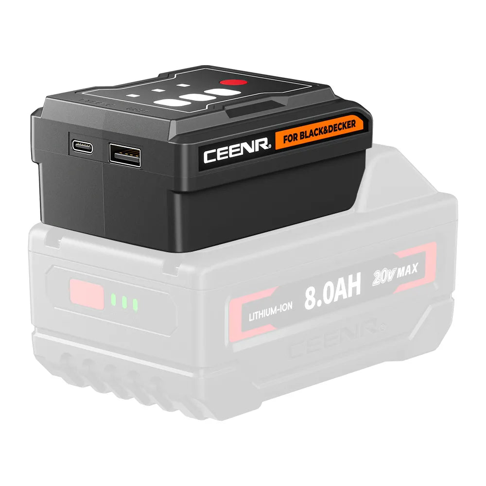 CEENR 45W USB-C-Powerbank-Adapter für BLACK+DECKER 20V Max Akkus