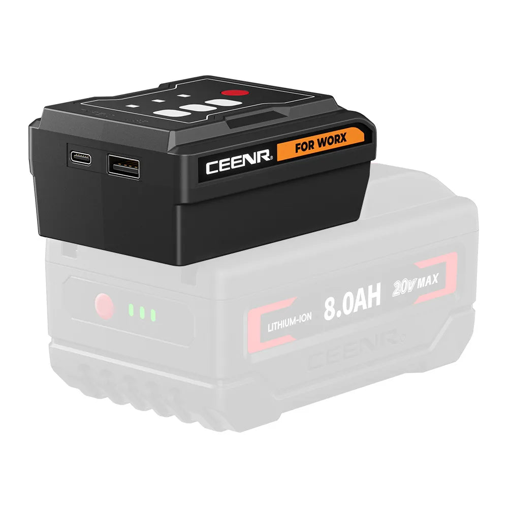 CEENR 45W USB-C-Powerbank-Adapter für Worx 20V WA3551 Akkus