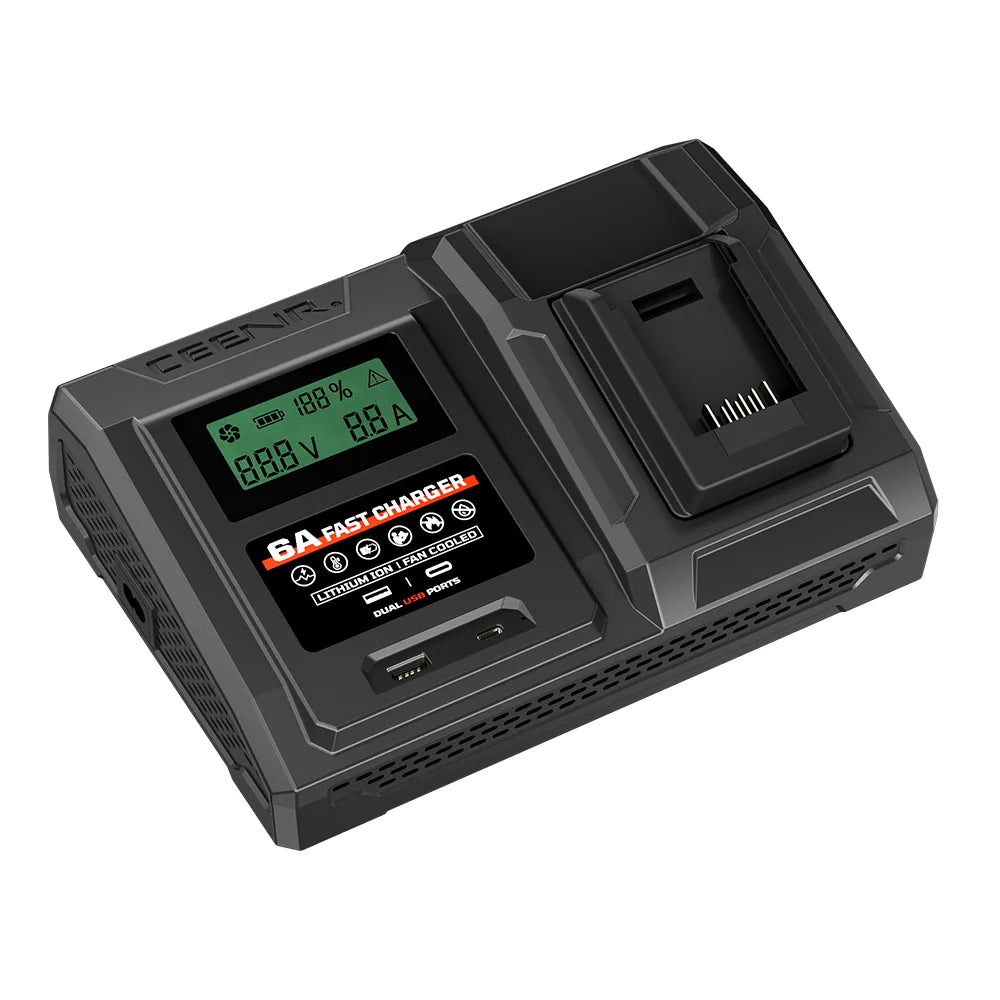 CEENR 6-Ampere-Schnellladegerät für DeWalt 20V Max Lithium-Ionen-Akkus