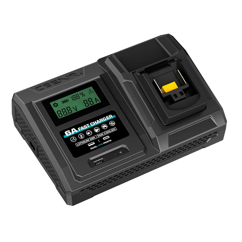 CEENR 6-Ampere-Schnellladegerät für Makita 18V Lithium-Ionen-Akkus