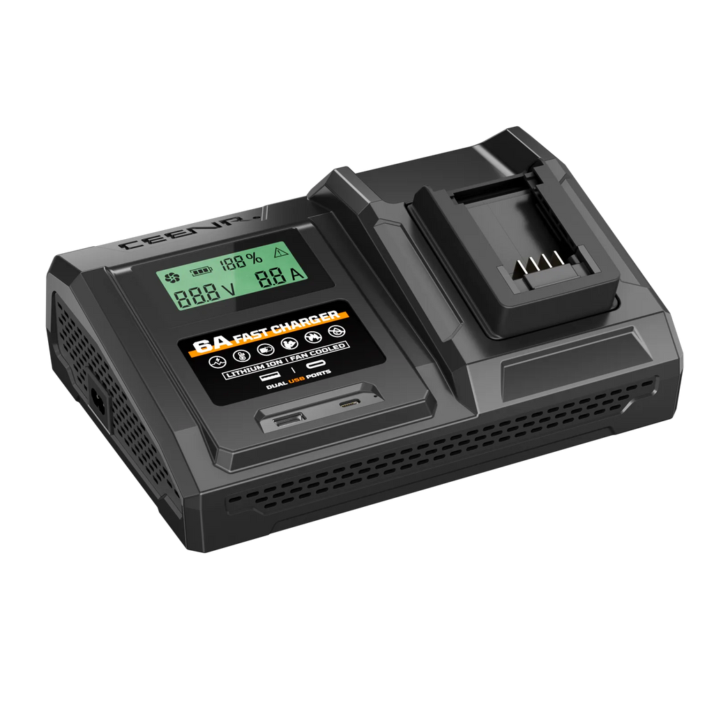 CEENR 6-Ampere-Schnellladegerät für BLACK+DECKER 20V Max Lithium-Ionen-Akkus