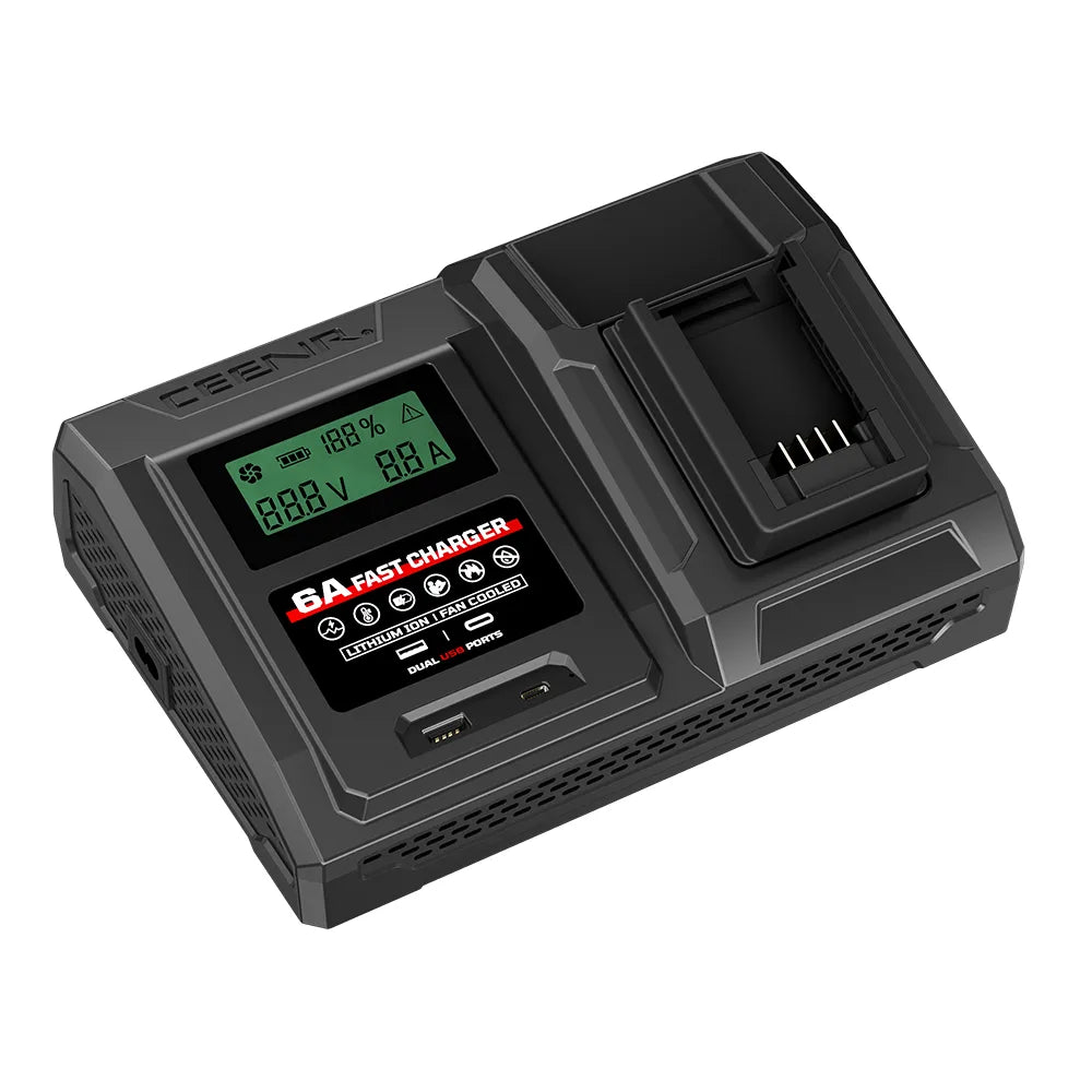 CEENR 6-Ampere-Schnellladegerät für Porter Cable 20V Max Lithium-Ionen-Akkus
