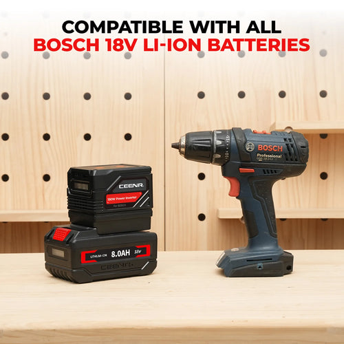 CEENR 150W tragbarer Wechselrichter für Bosch 18V Li-Ion Akkus